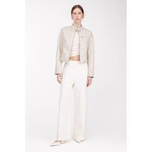 OAK & FORT VEGAN LEATHER MOTO JACKET SIZE S, S-P